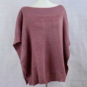 LOFT Mauve Poncho Pullover Boxy Sweater
